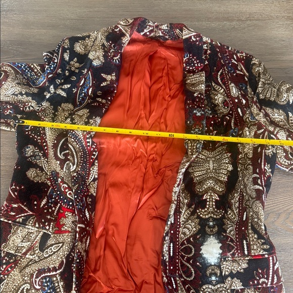 Patrizia Pepe Paisley Patterned Blazer with orange Lining 46 - Picture 7 of 12